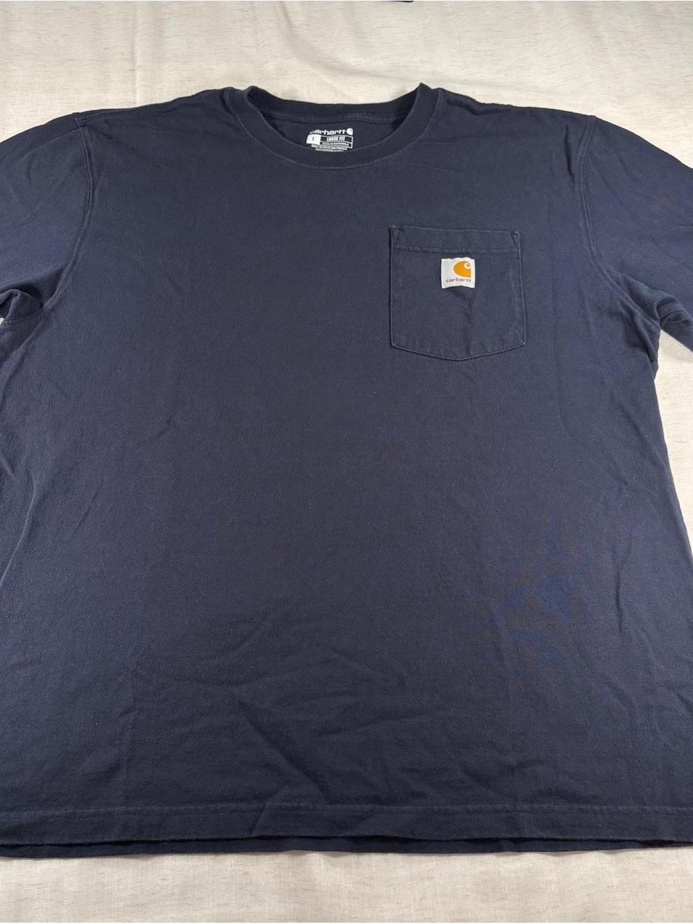 Carhartt Men’s Dark Navy Pocket Tee with Logo Patch